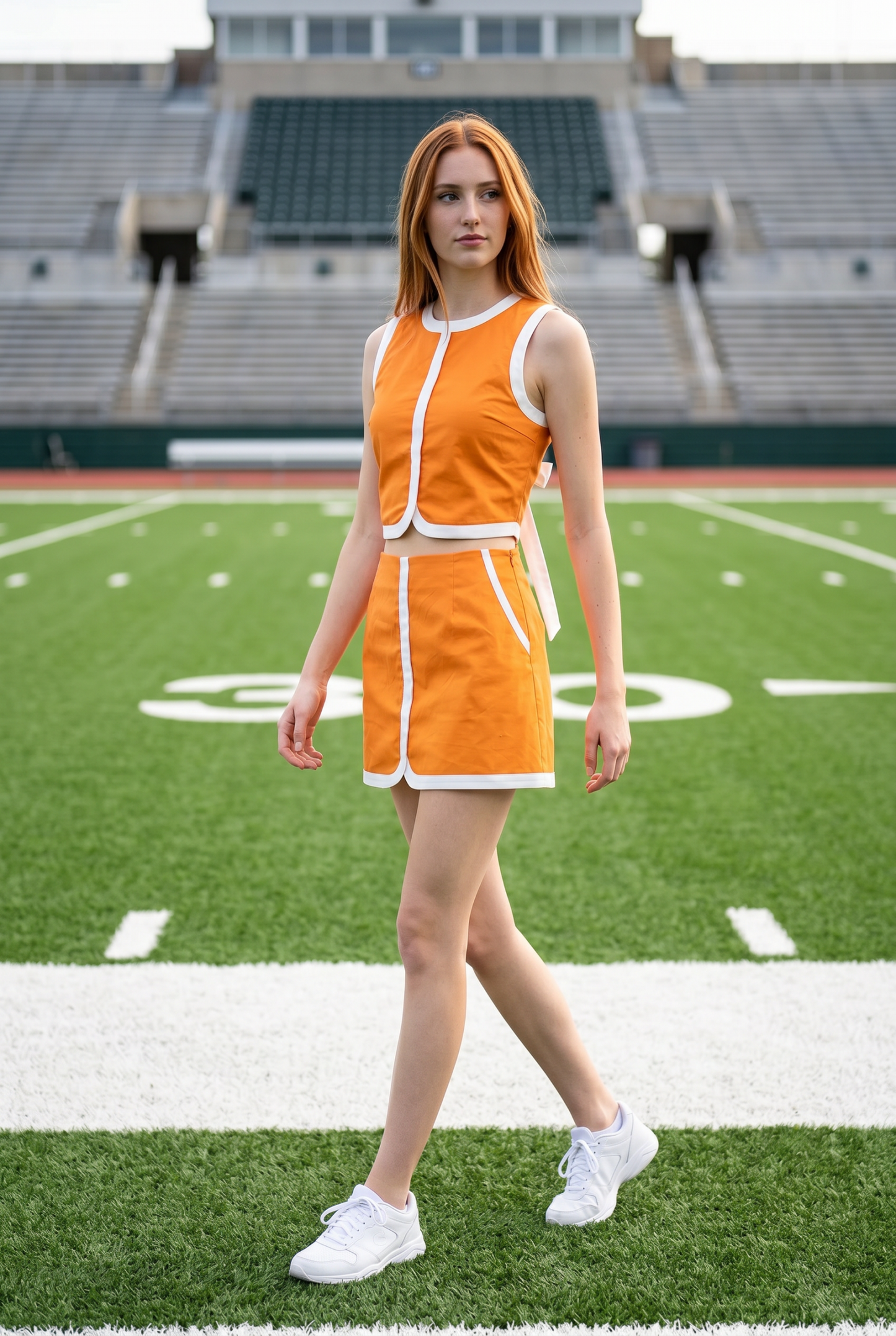 Contrast Band Detail Crop Top And Skort Set