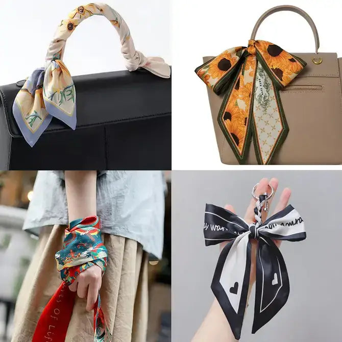 RETRO LONG TIE BAG HANDLE RIBBON SCARCF