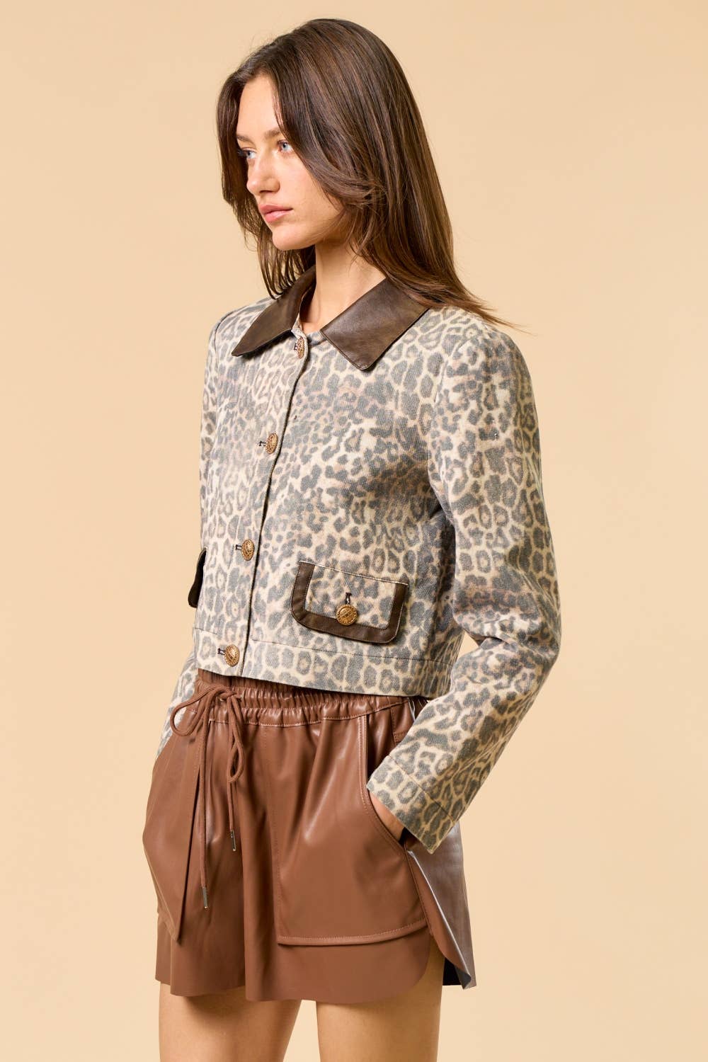 Leopard Button-Down Jacket