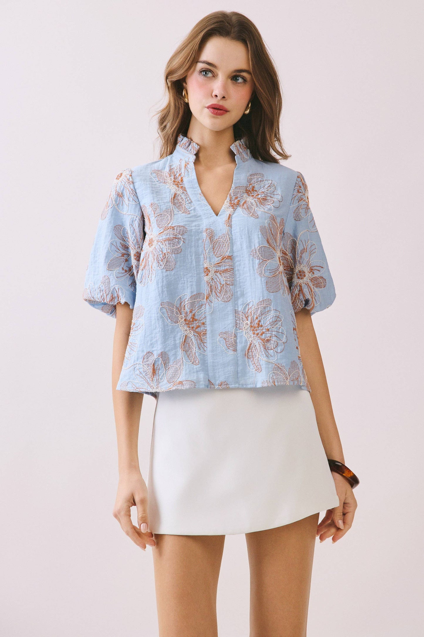 Floral Split Neck Top