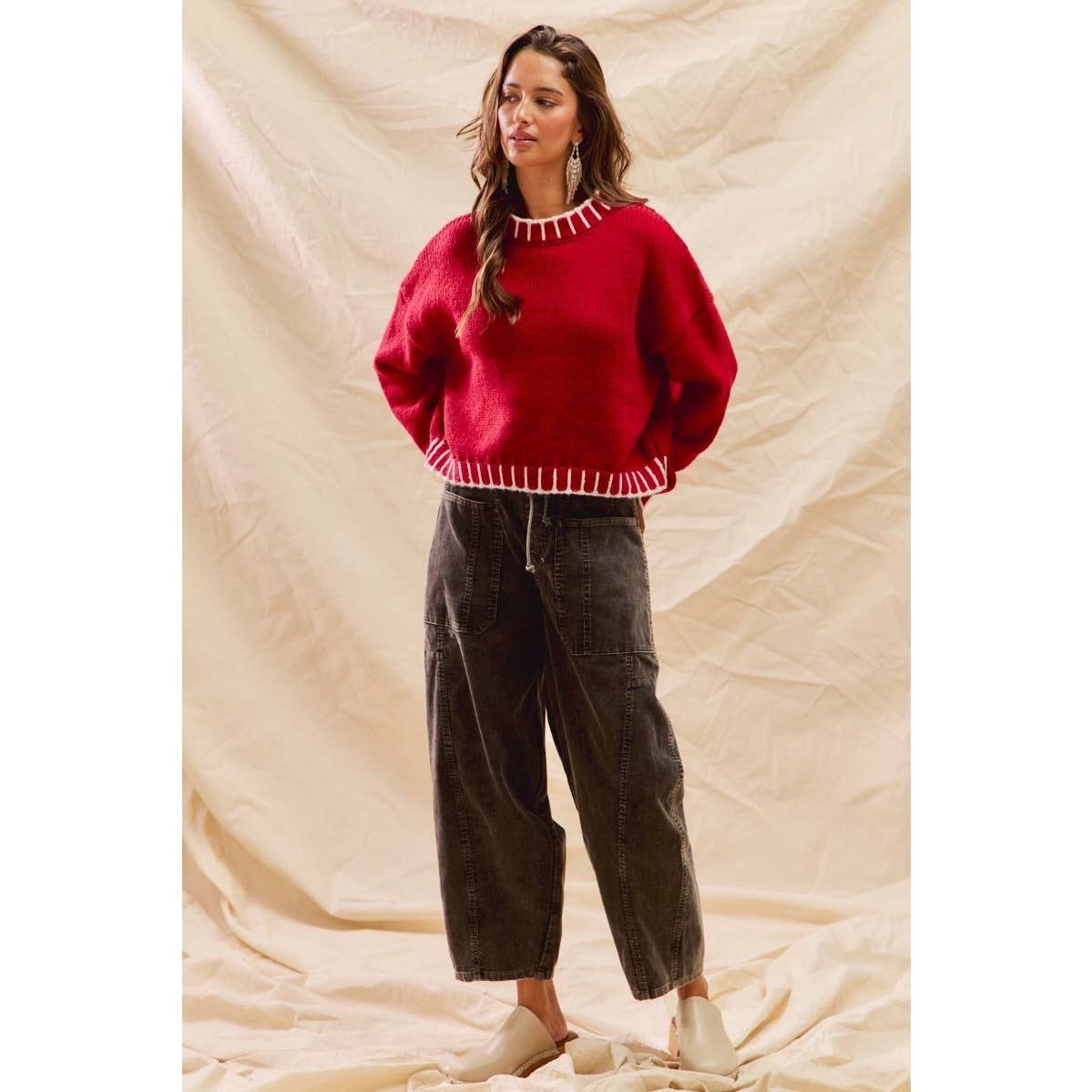 Trimmed Holiday Sweater