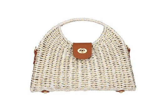 Ladies Natural Straw Clutch Handbag