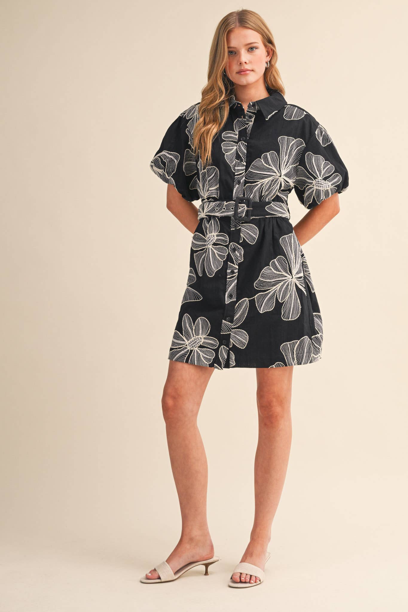 BELTED MINI DRESS