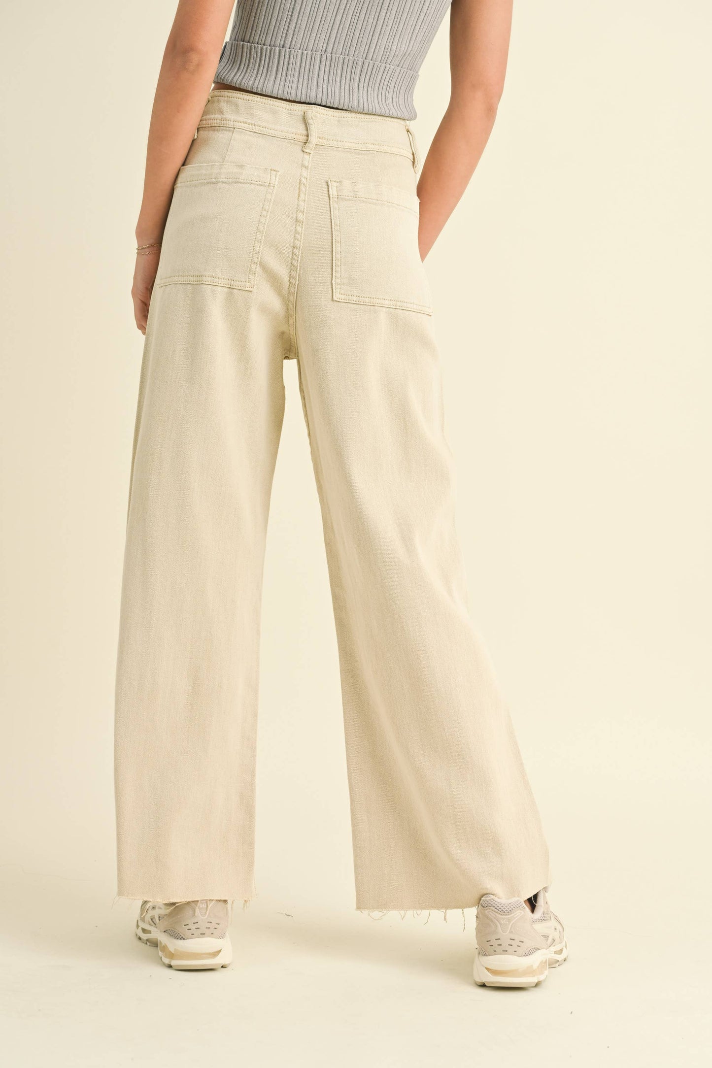 Ecru WIDE LEG JEANS