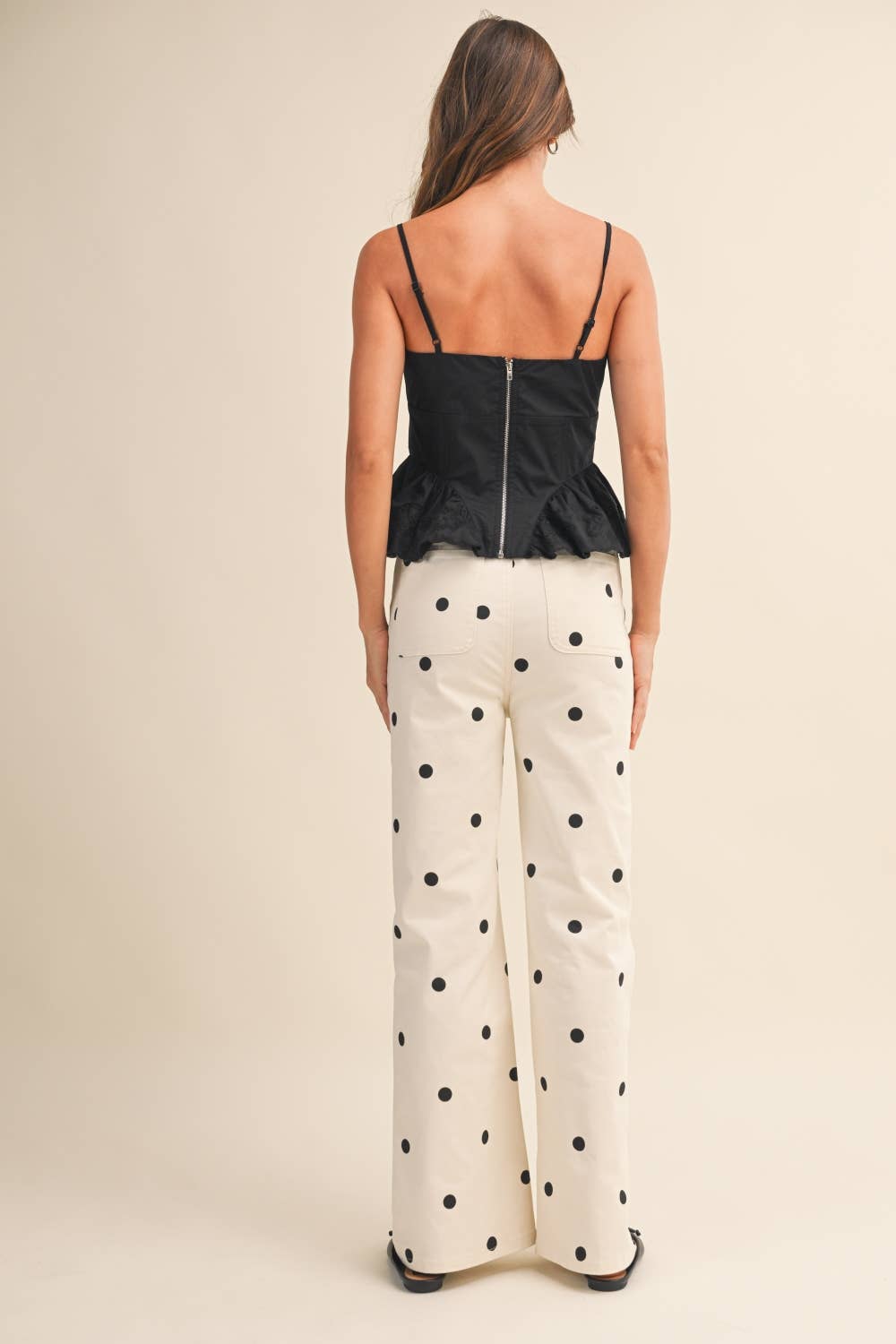 POLKADOT DENIM PANTS