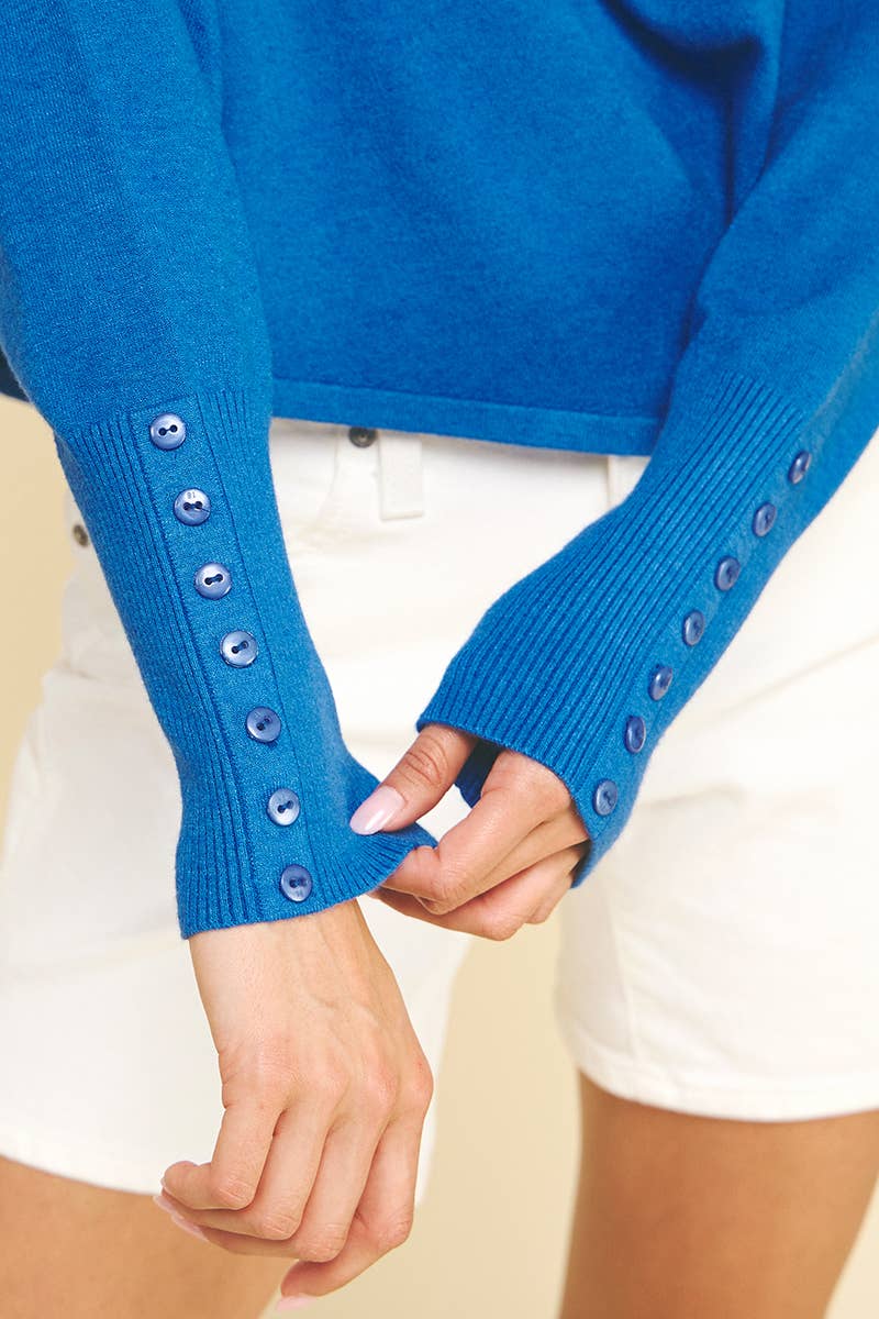 BUTTONSLEEVE KNIT SWEATER