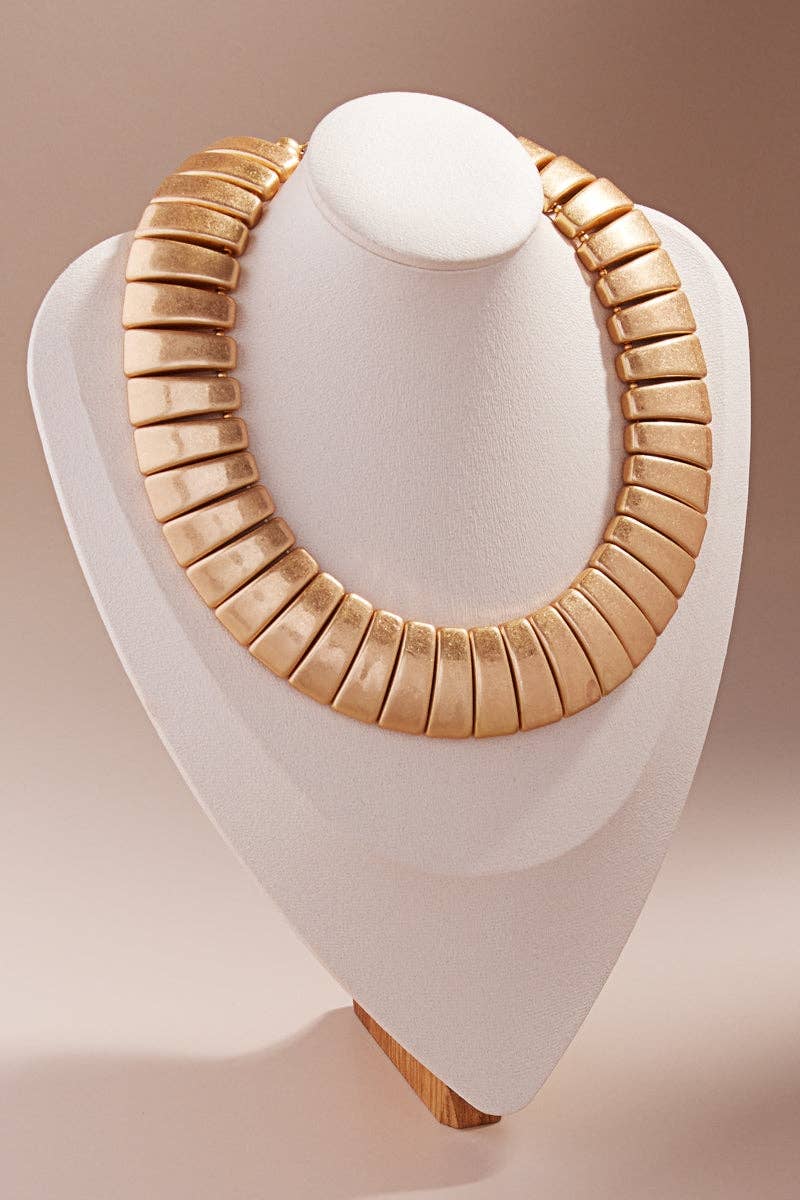 Vintage Metal Domed Shaped Ccb Short Necklace