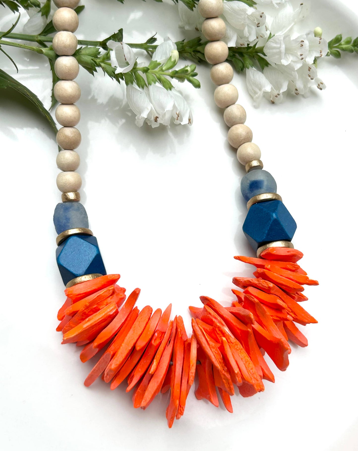 Orange mid length necklace