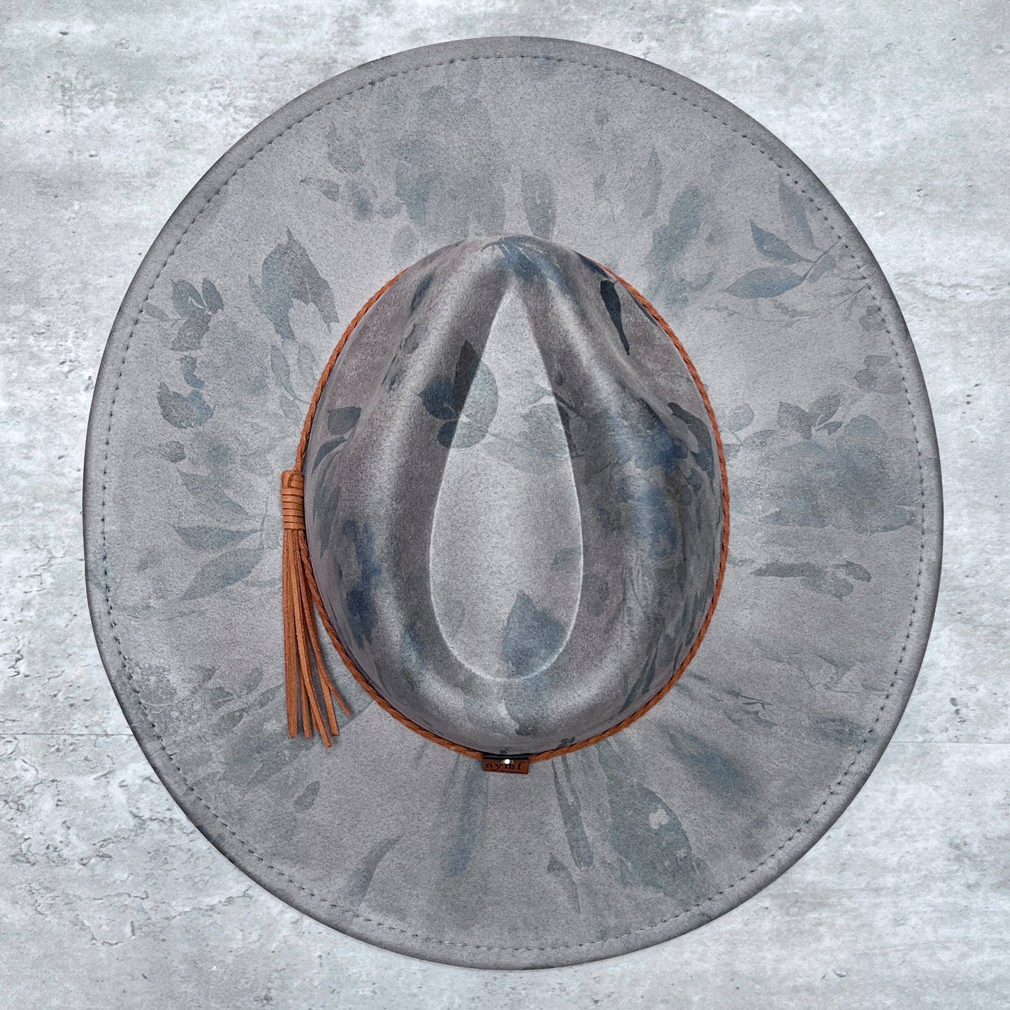 Gray Roses Neutral Suede Wide Brim Rancher Hat