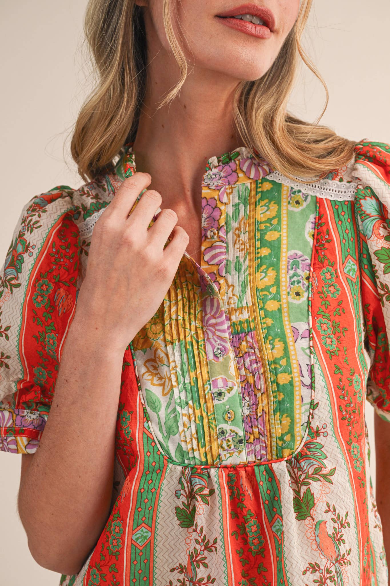 PIN TUCK BIB TOP
