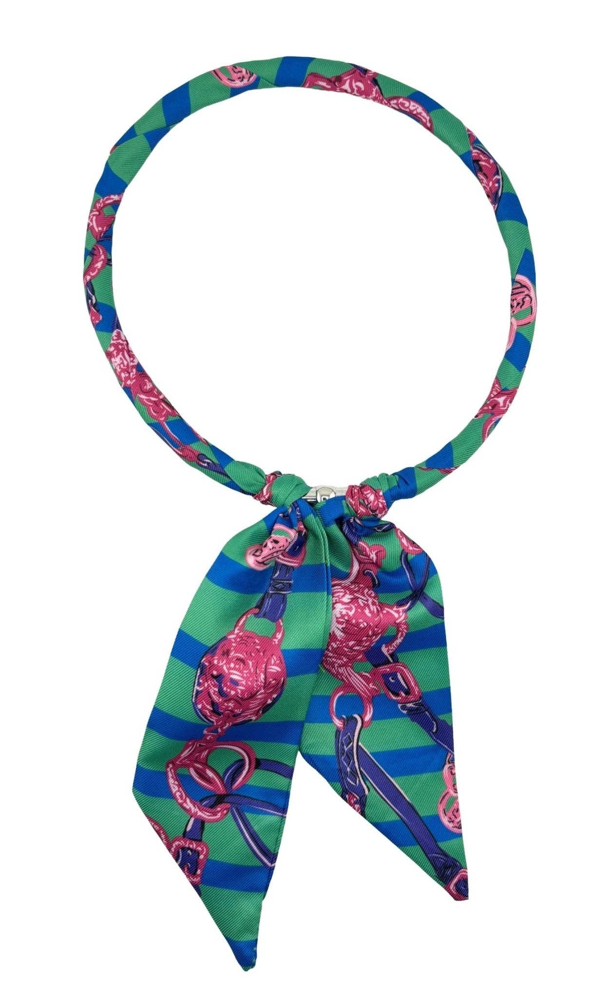 Equestrian Print Scarf Necklace