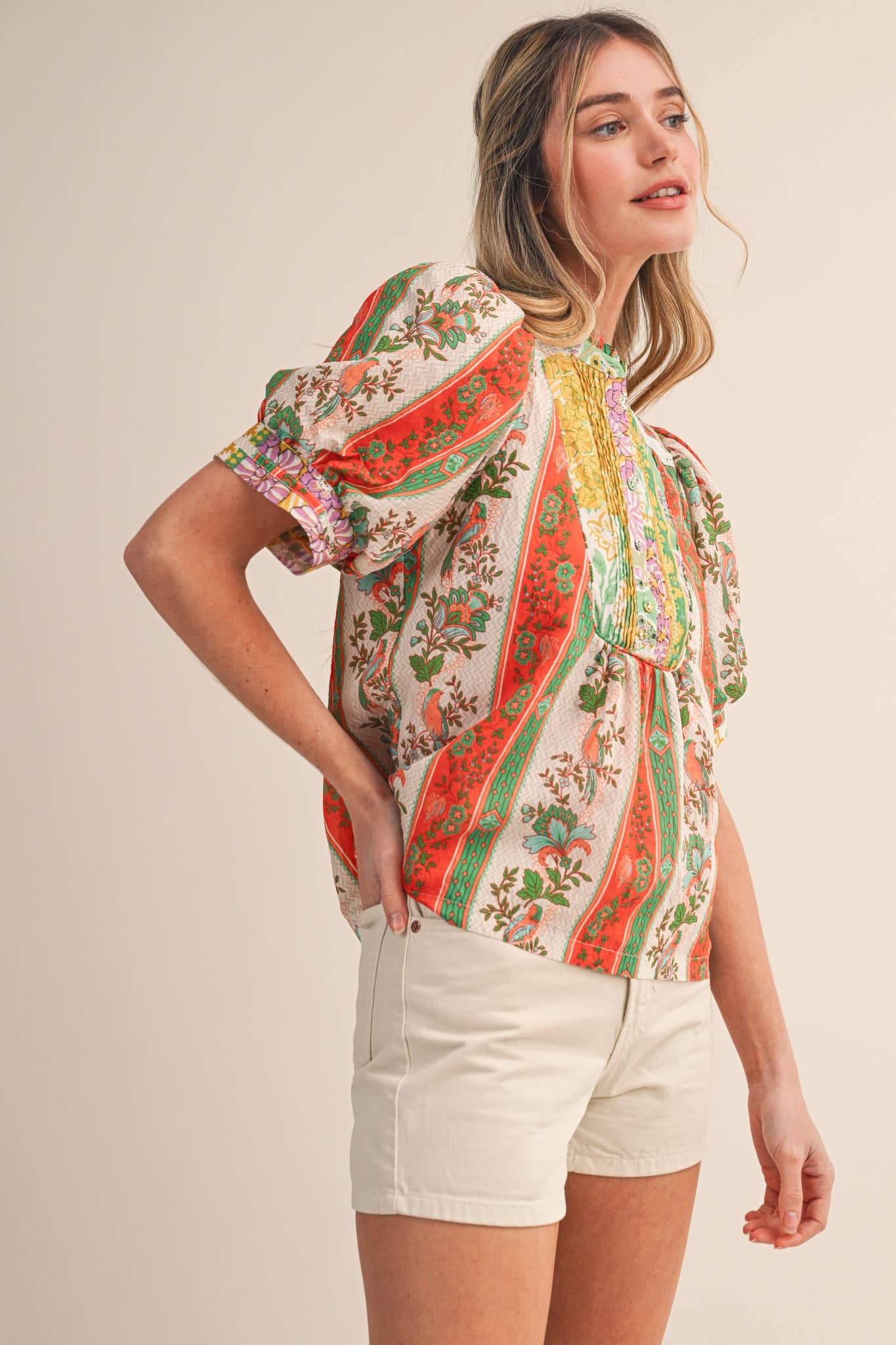 PIN TUCK BIB TOP