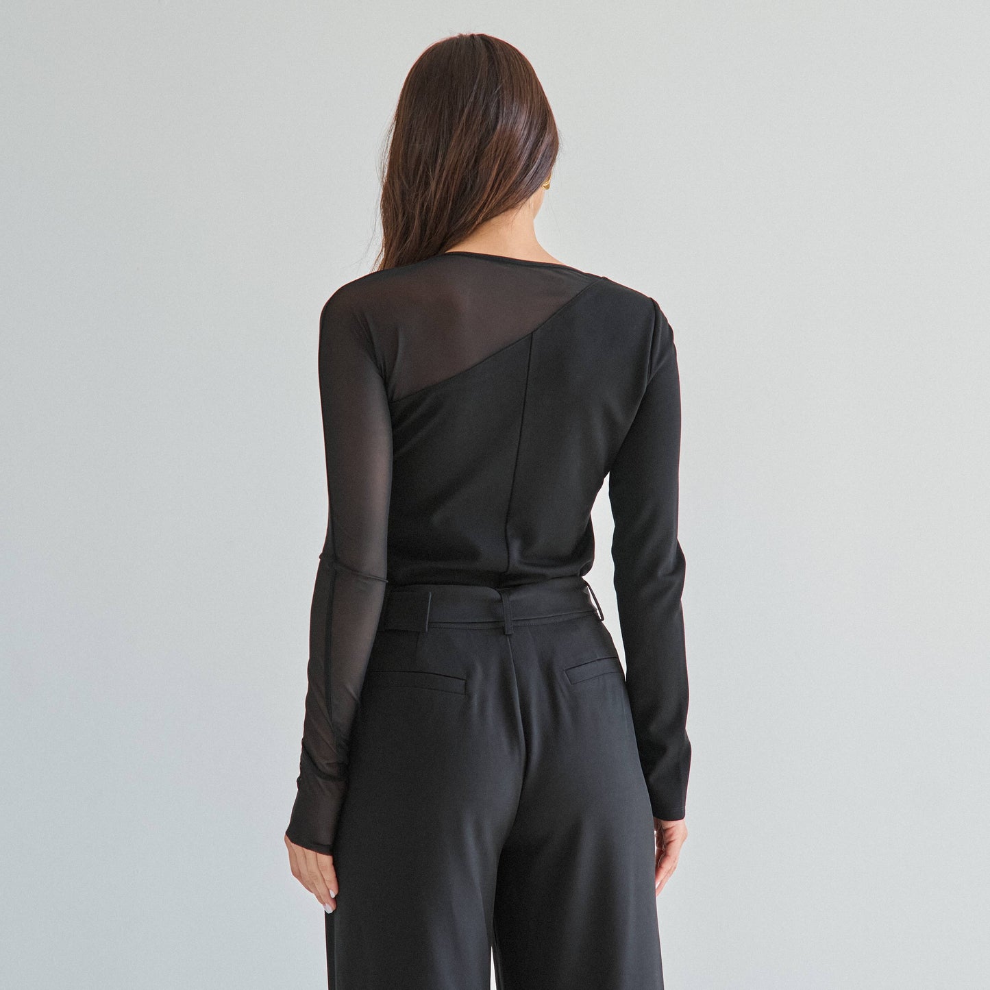 Sheer long sleeve top
