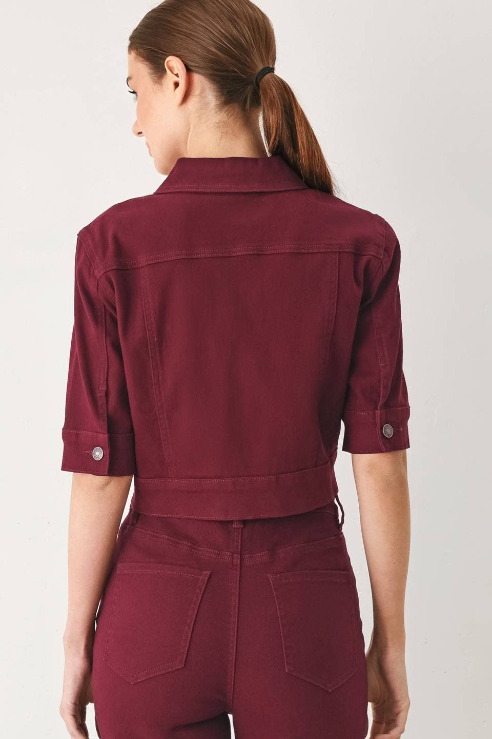 A washed twill jacket and pants set