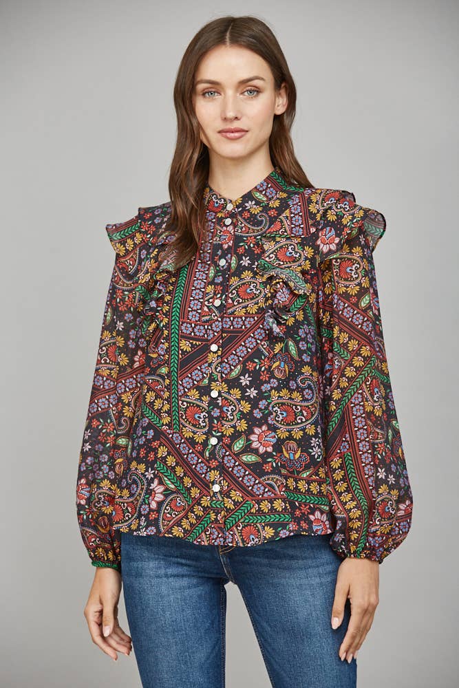 RUFFLE DETAIL BLOUSE