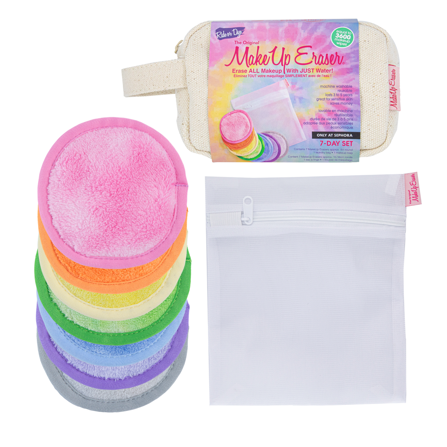 Ride Or Dye 7-Day Set with Cosmetic Bag | CLOSEOUT