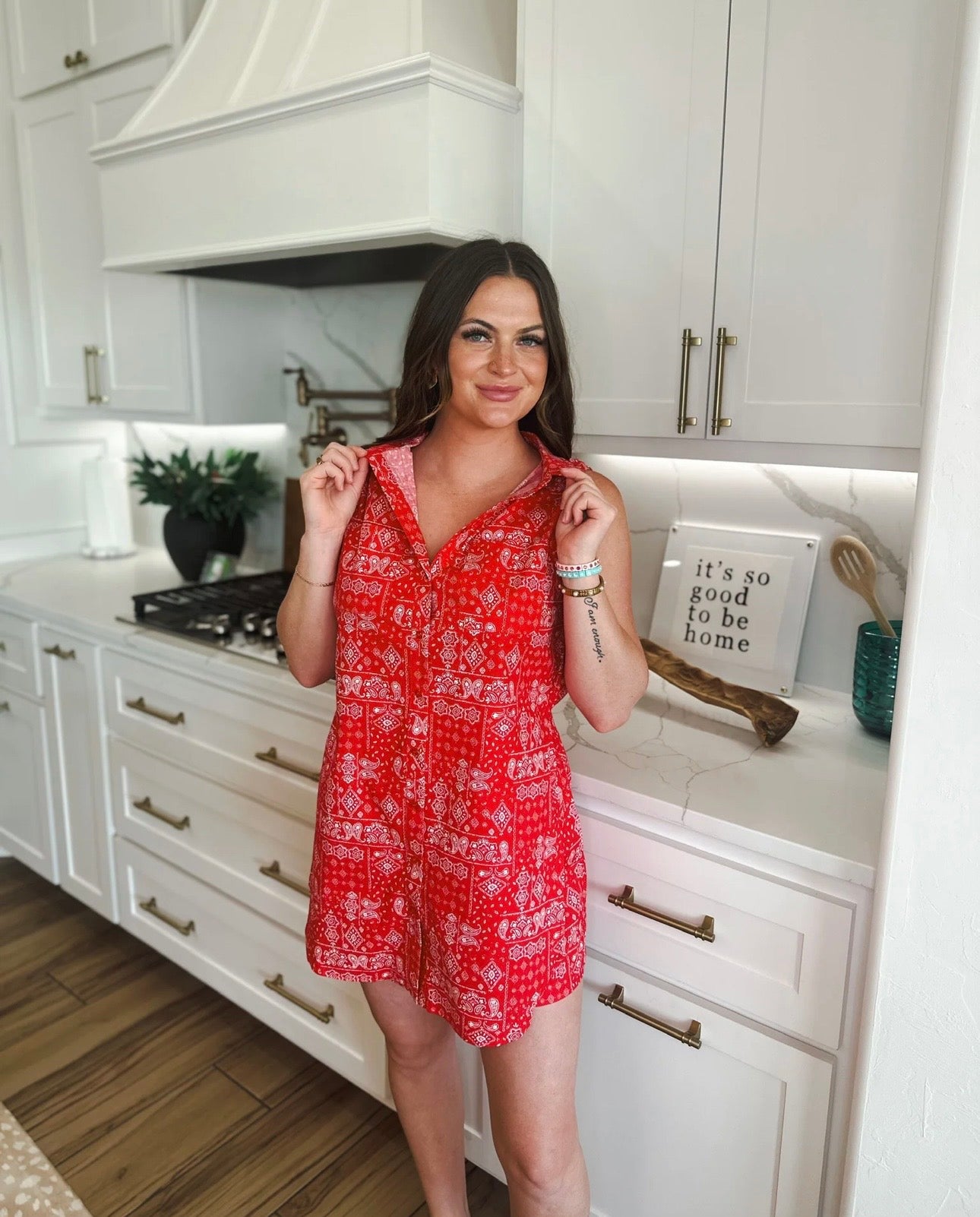 Sleeveless Red Bandana Romper