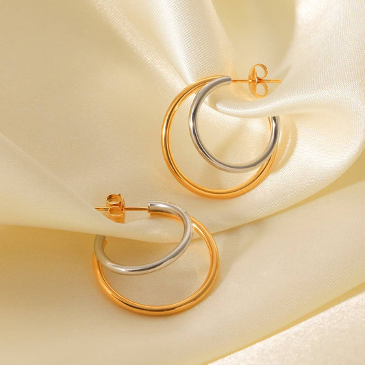 18K Stainless Steel Tarnish Free Waterproof Hoop