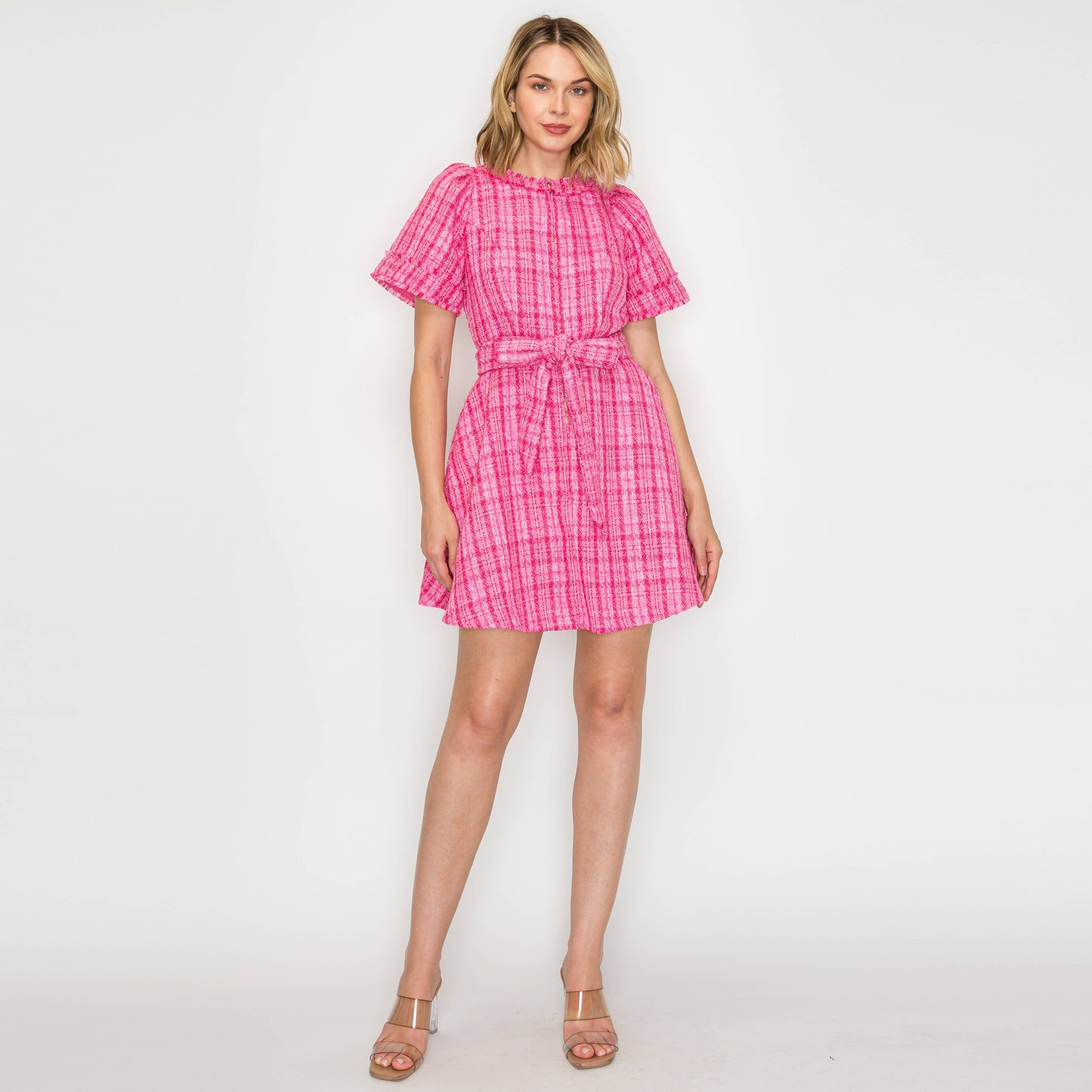 Pretty Pink Checker Mini Dress
