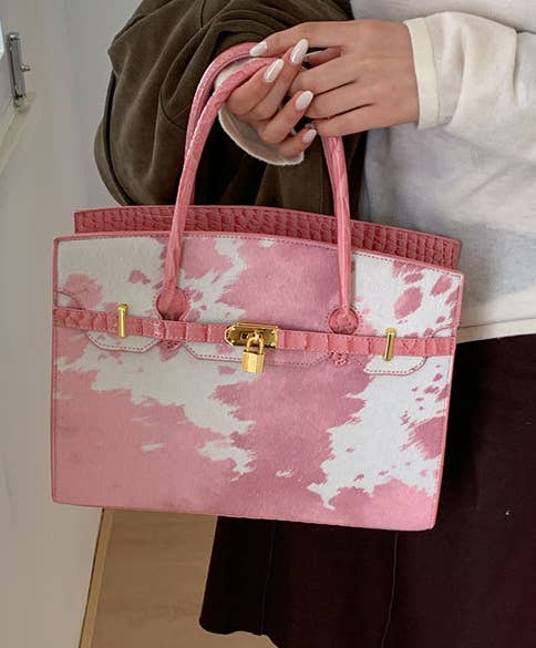Cow Print Tote Bag Handbag