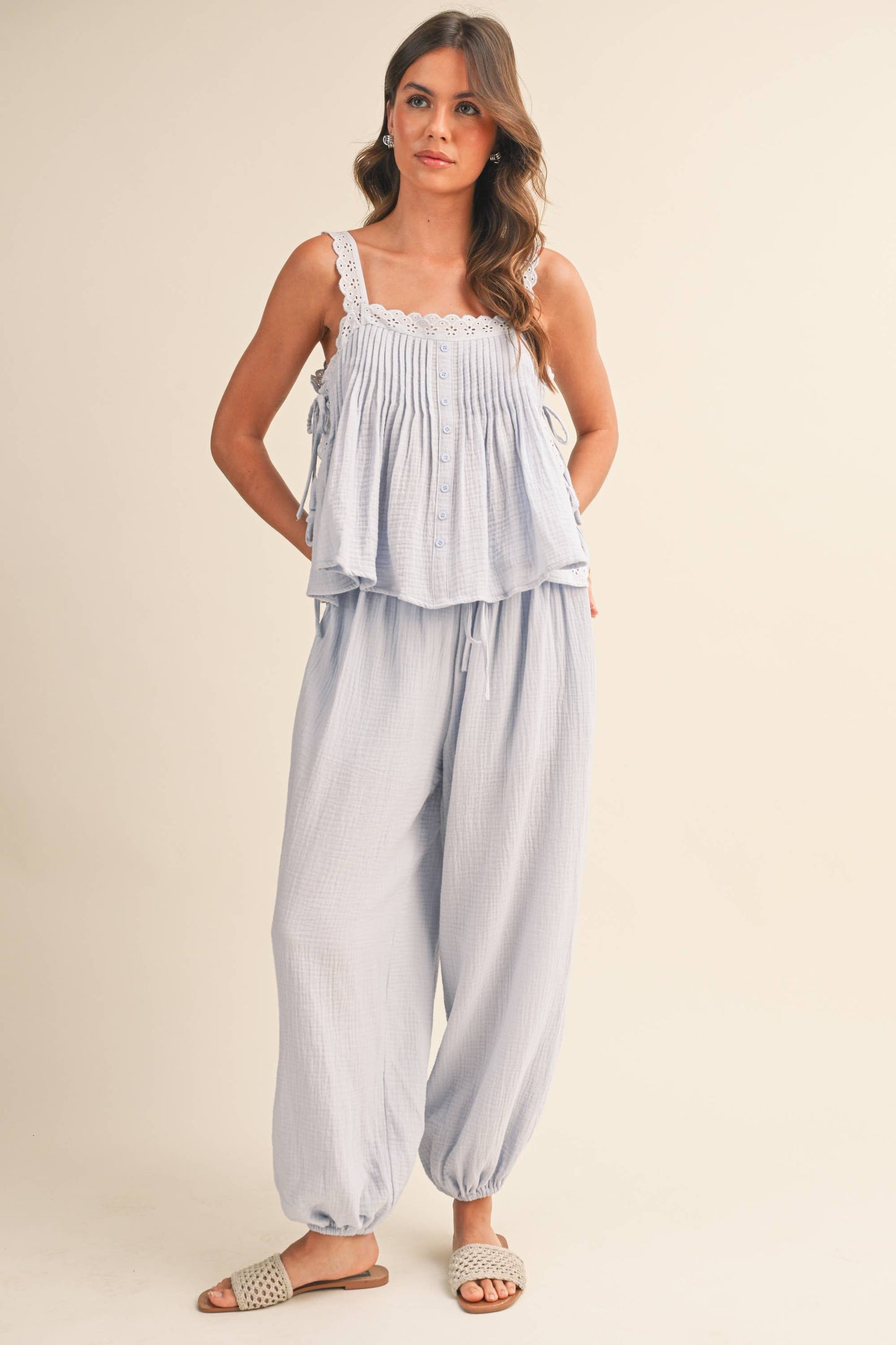 IST6468 TOP EDGE CONTRAST STRAPLESS TOP AND PANTS