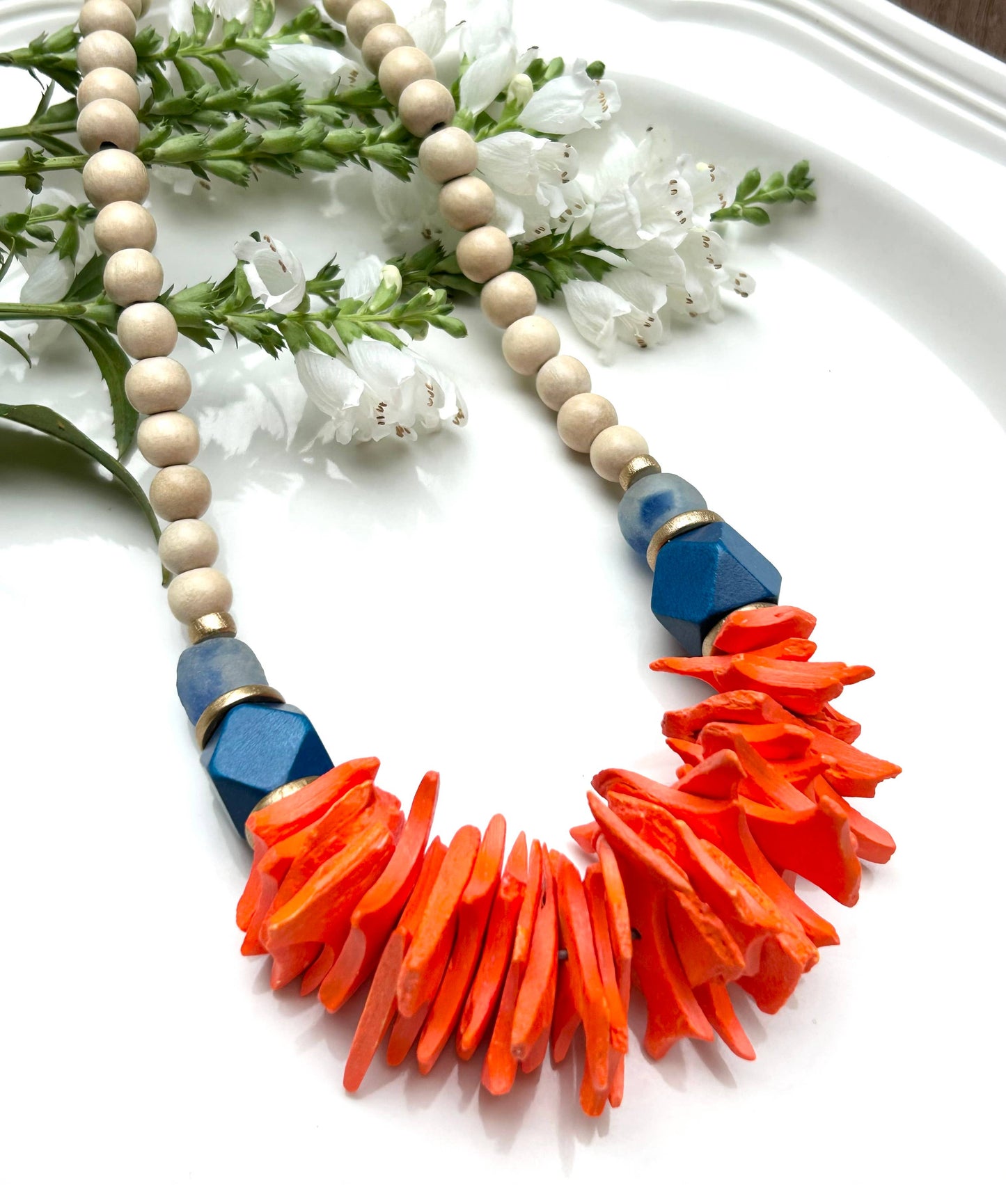 Orange mid length necklace