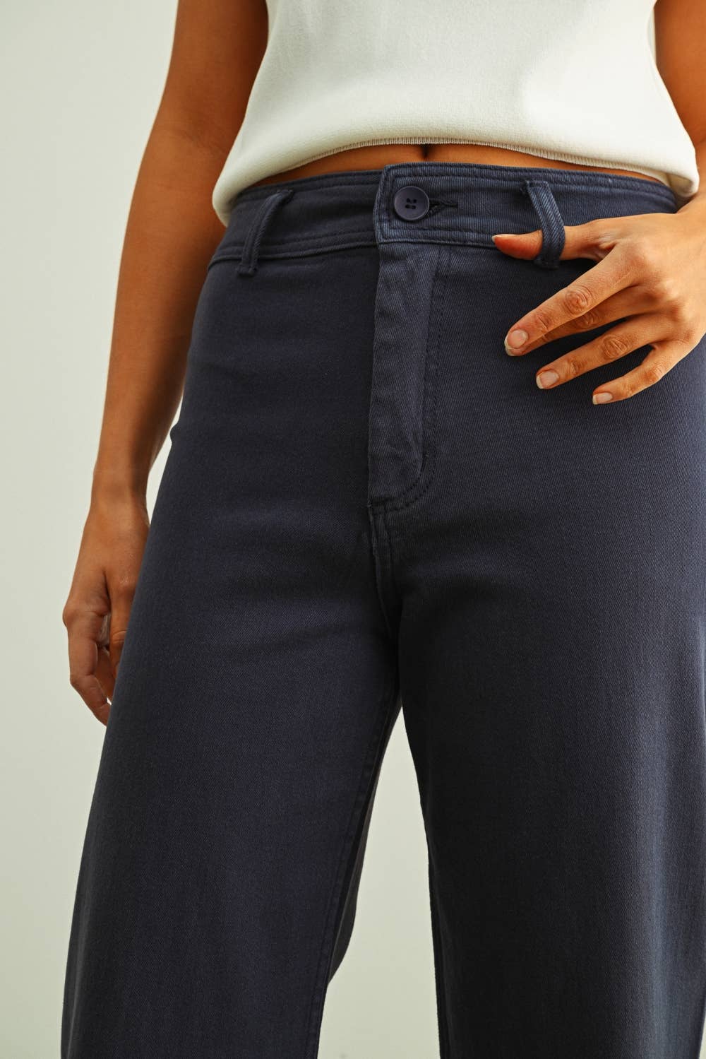 Navy Wide Leg Jeans