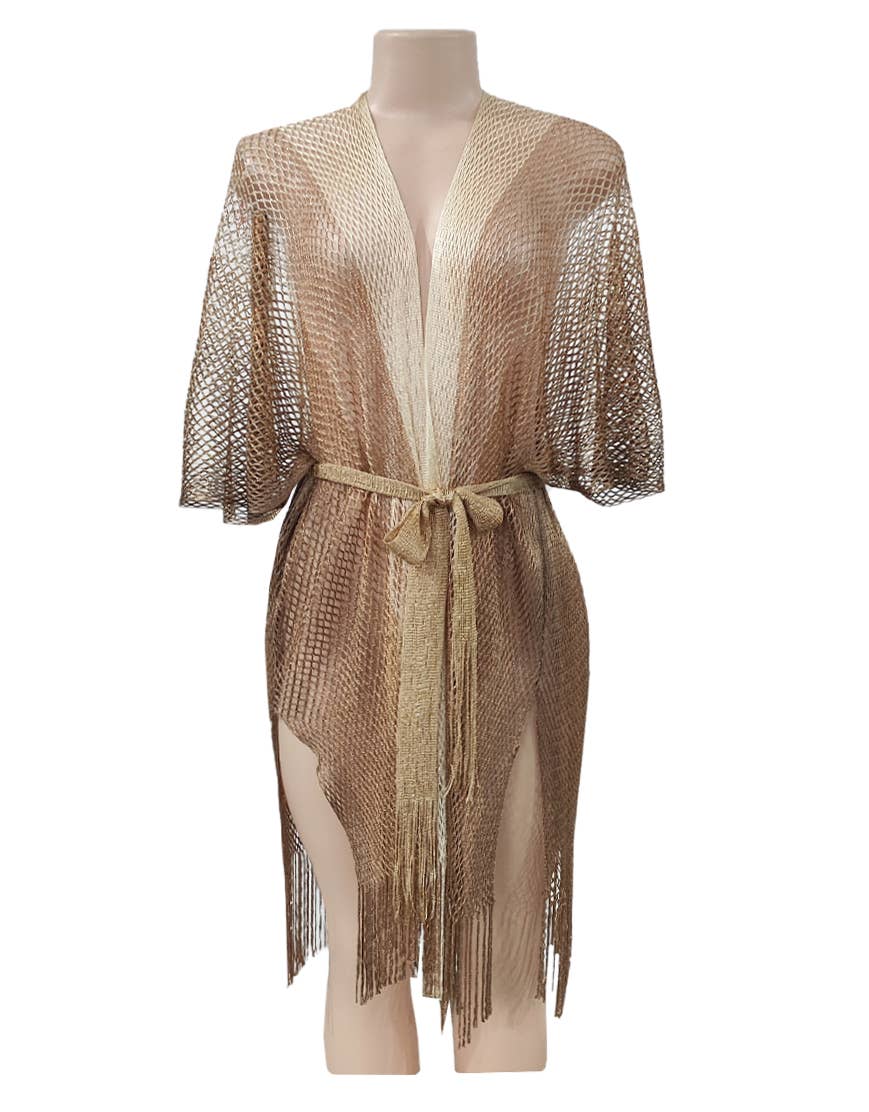 Open-knit swimsuit cover-up