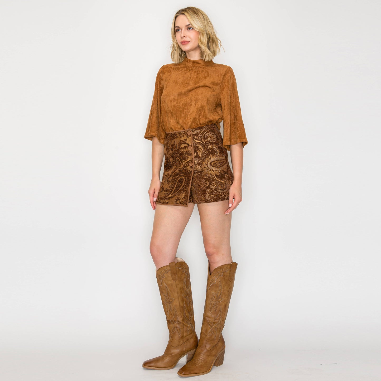 Love Story Brown Paisley Skort