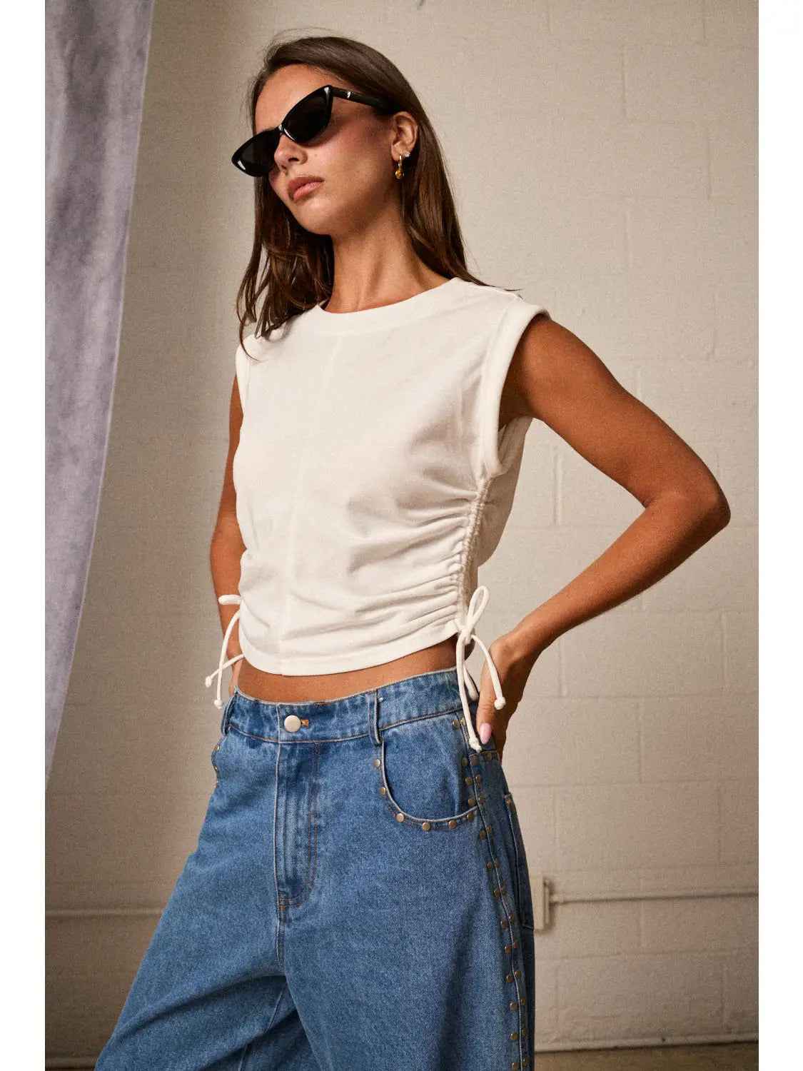 Side Tie Tank Slim Fit