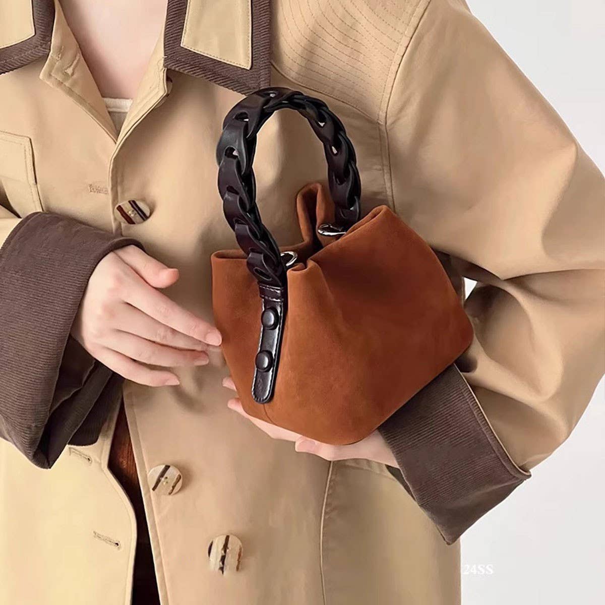 WOVEN VINTAGE DEERSKIN BAG SHOULDER CROSSBODY BAG_