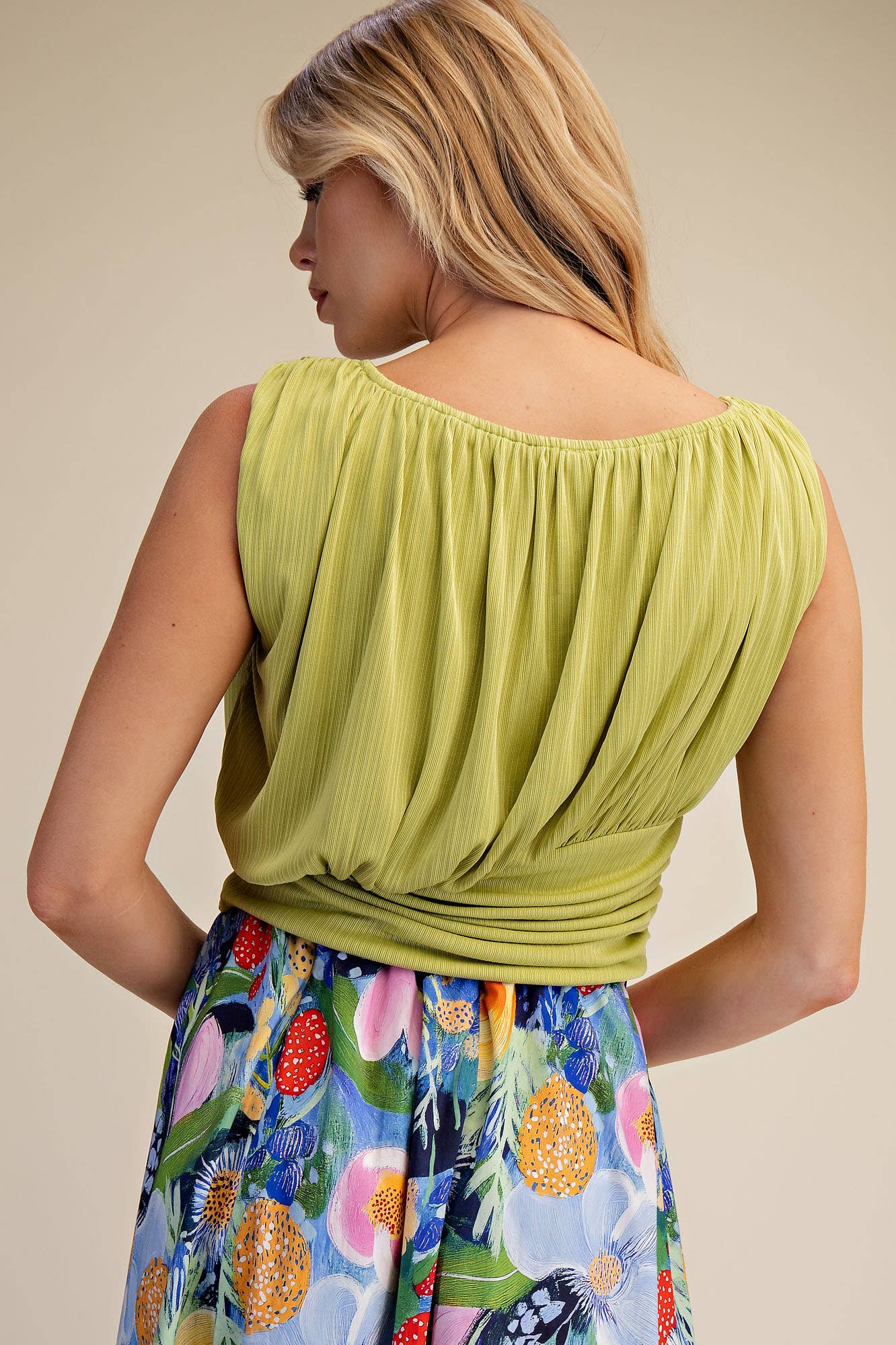 Gathered Detailed Sleeveless Top *More Colors*