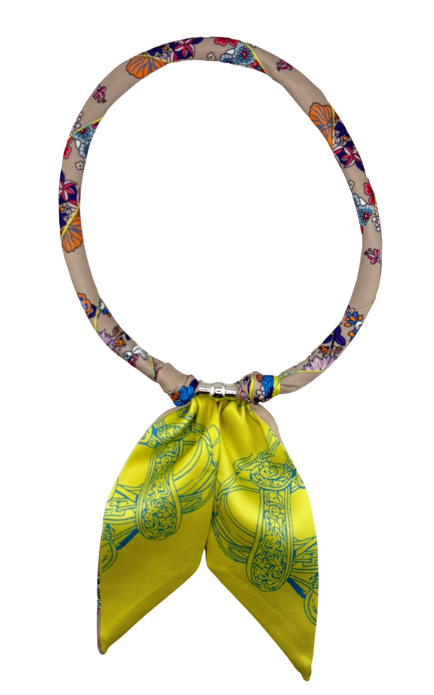 Floral Print Scarf Necklace