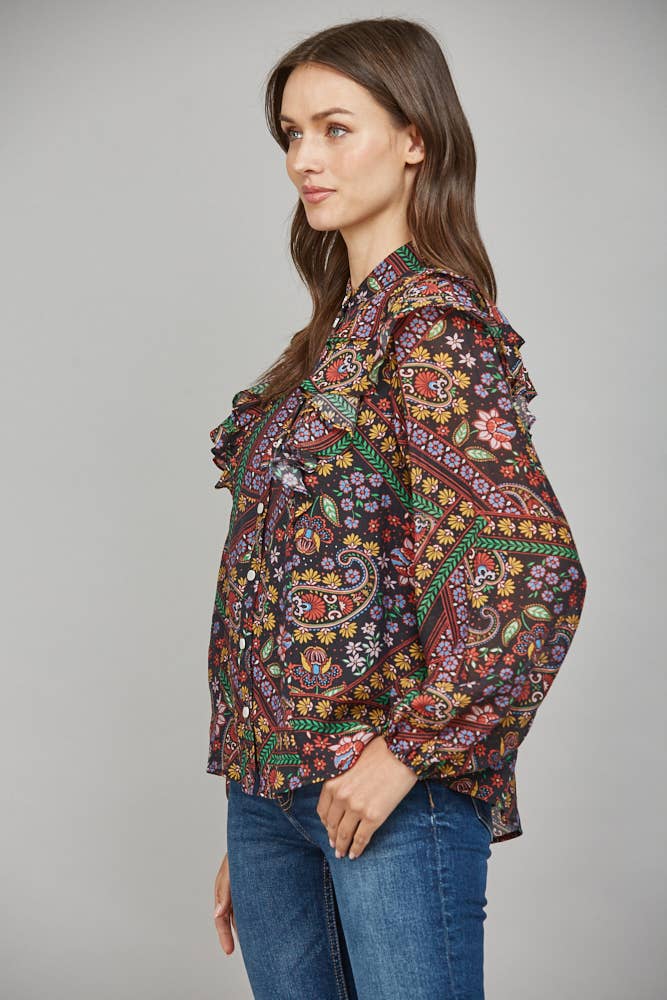 RUFFLE DETAIL BLOUSE