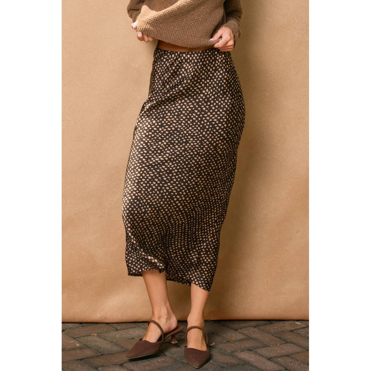 Smoke and Sand Pull On Maxi Skirt