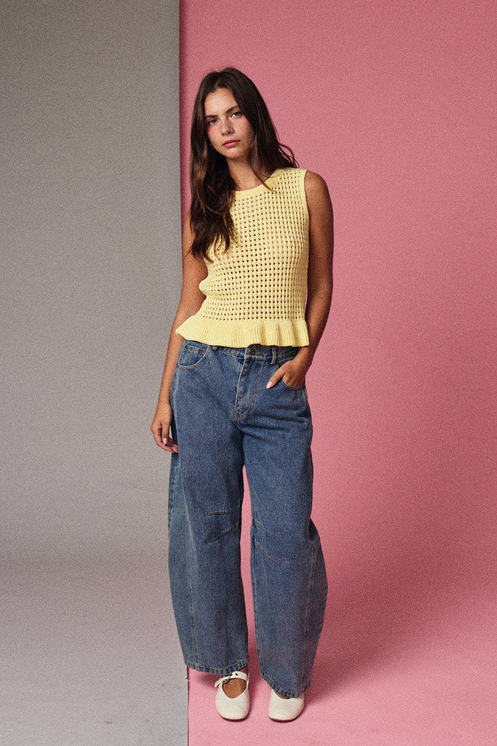 Sleeveless Knit Peplum Top
