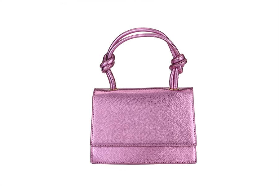 Ladies Faux Leather Top Handle Clutch Handbag