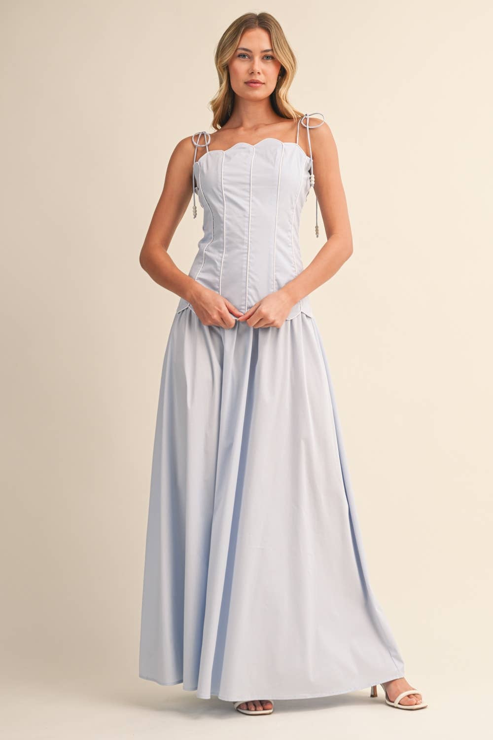 SCALLOPED EDGE TOP &MAXI SKIRT