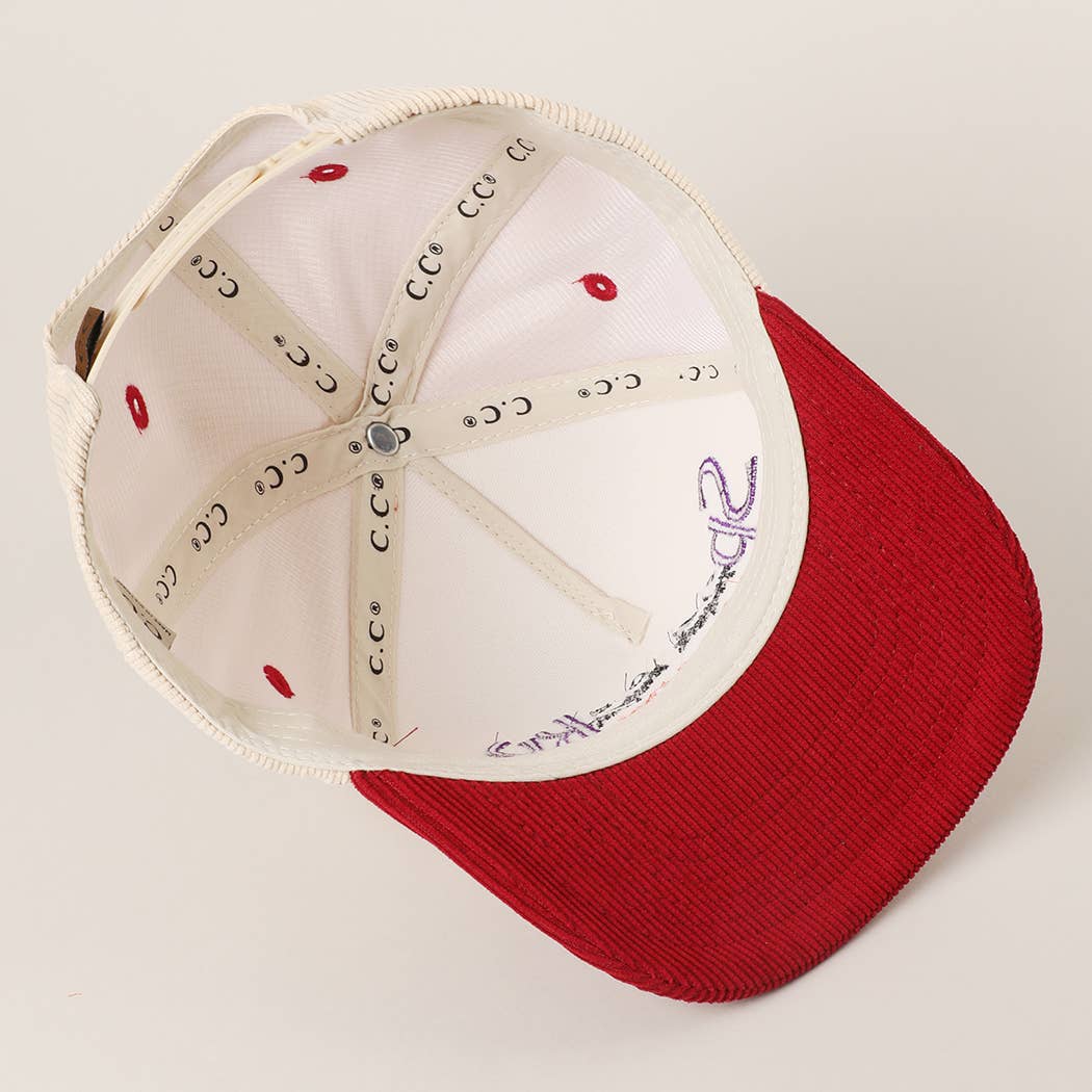 Spooky Season Embroidery Corduroy Baseball Cap