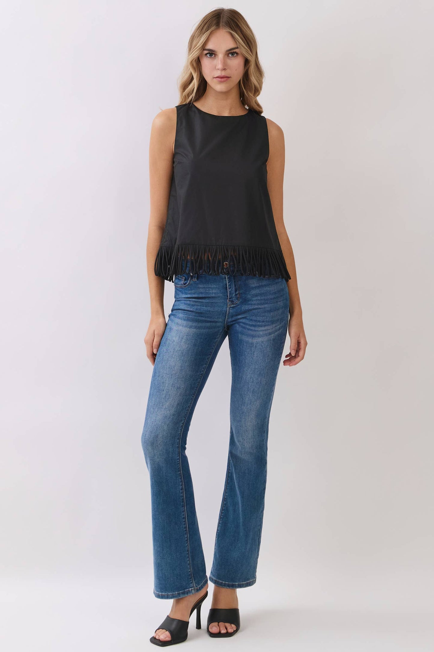 Fringe Hem Sleeveless Top