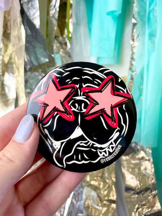 All Star - Bulldog - Black & Red - Game Day Button