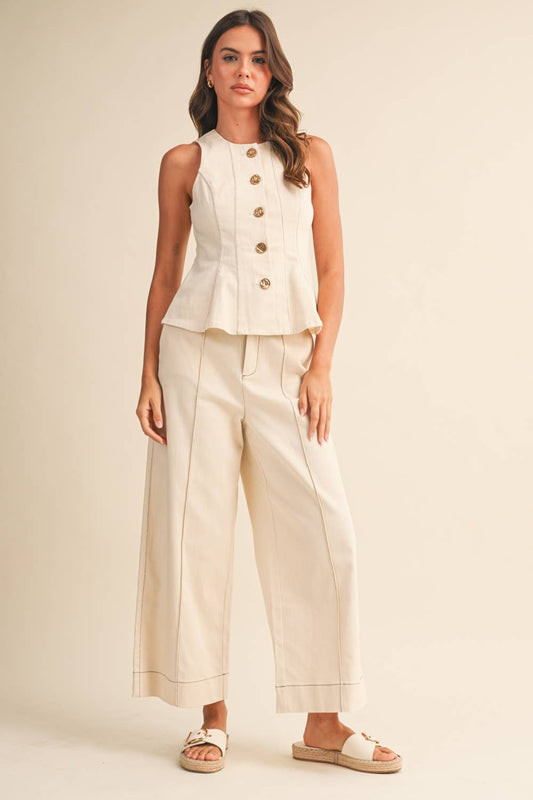 Peplum Top AND STRAIGHT PANTS SET