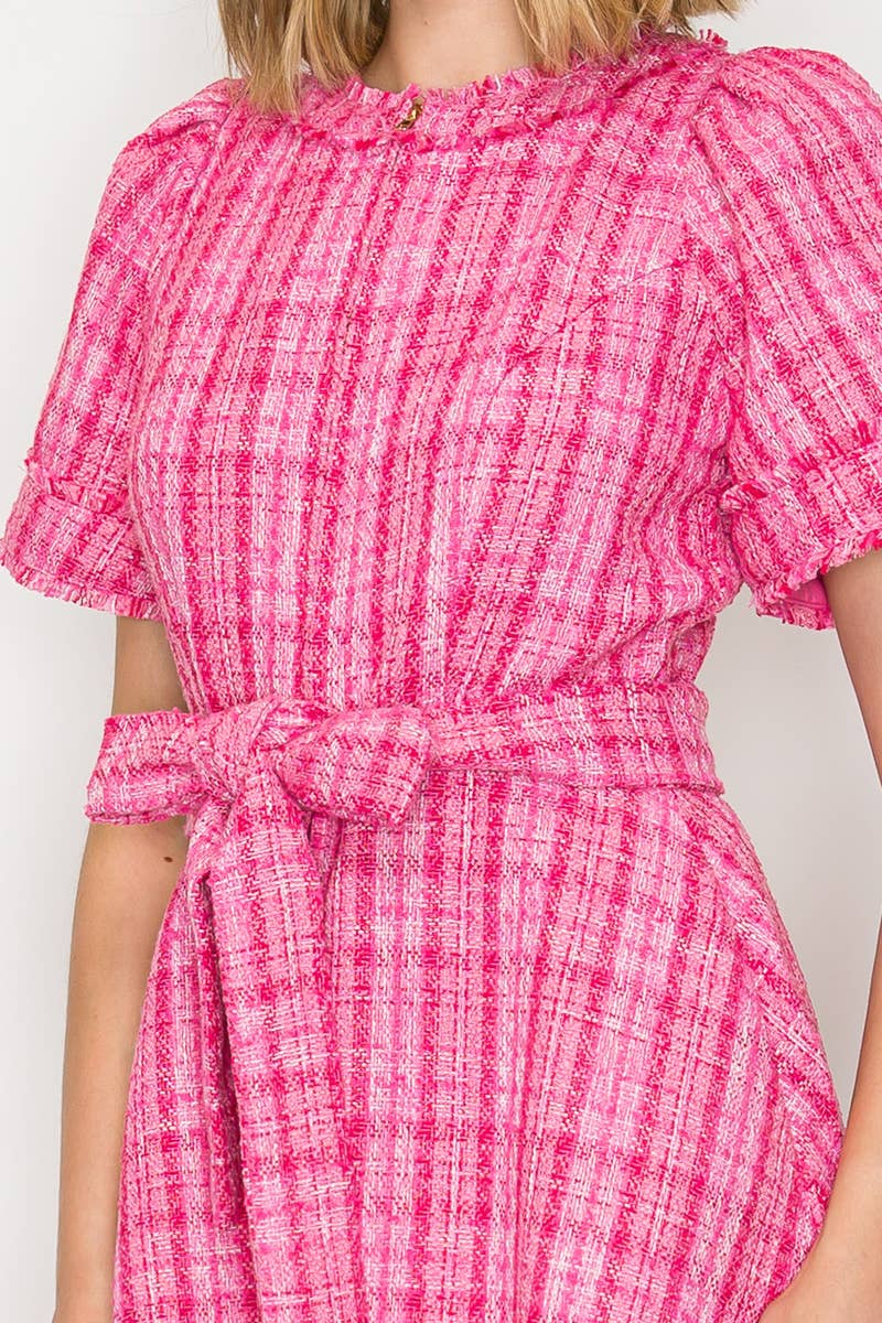 Pretty Pink Checker Mini Dress