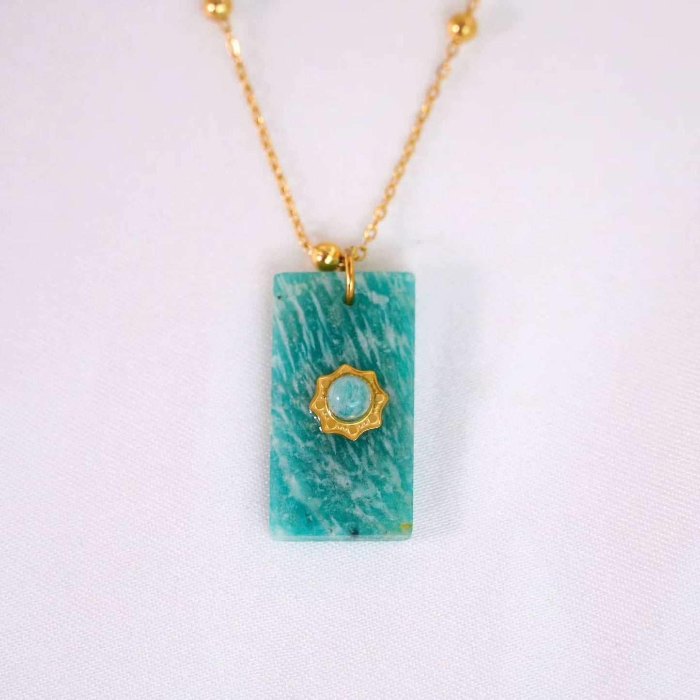 Augusta Antonia- Gemstone- Sun Pendant Necklace