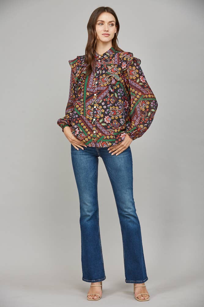 RUFFLE DETAIL BLOUSE