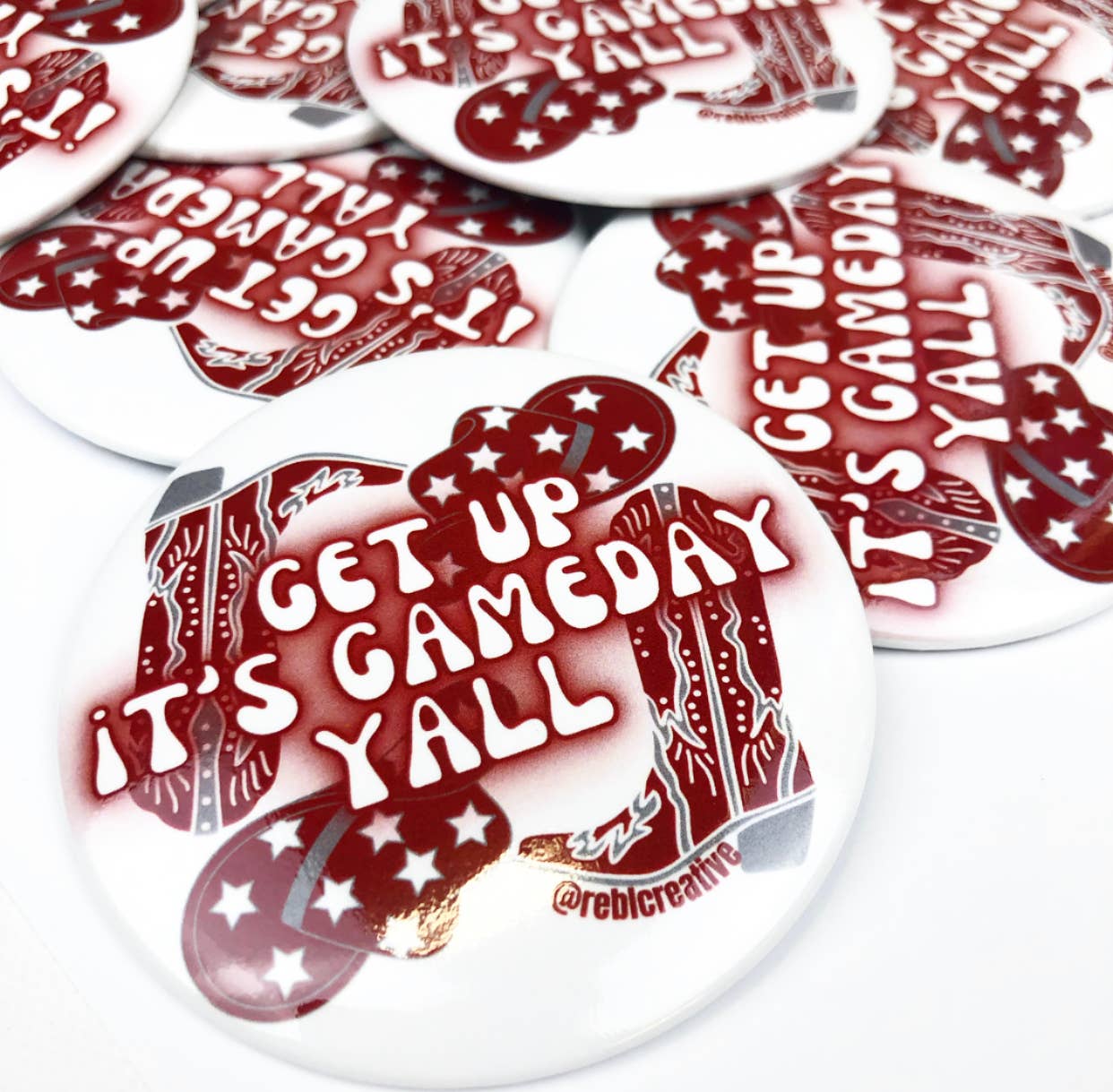 Get Up - Maroon/Grey - Game Day Button