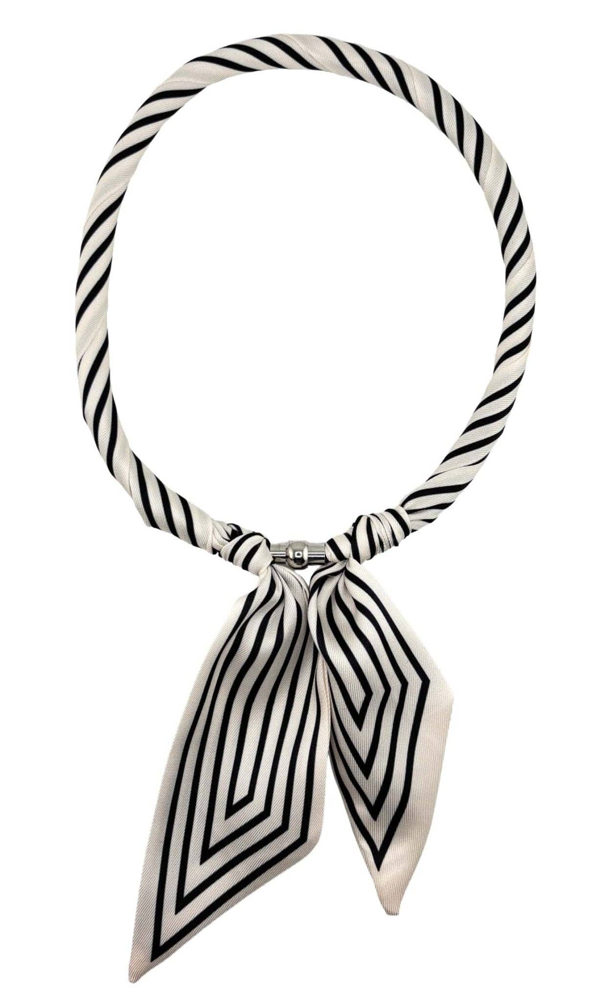 Stripe Print Scarf Necklace