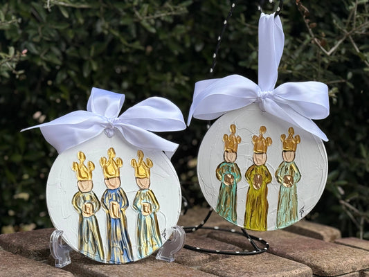 Three wisemen Christmas ornaments 