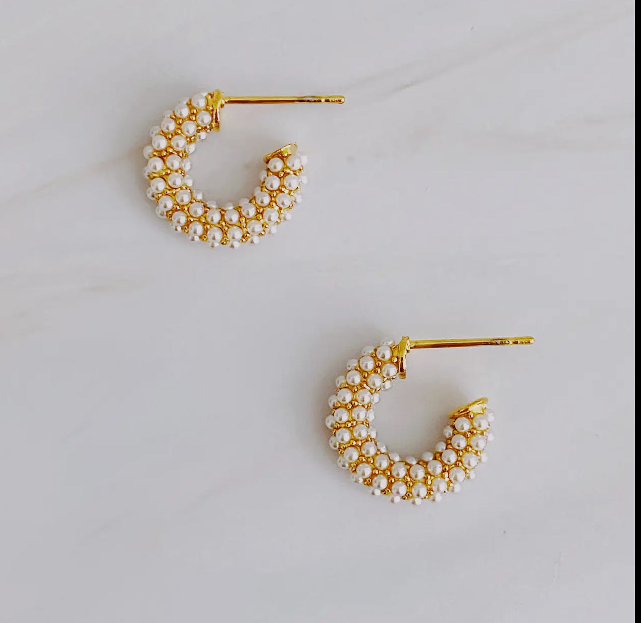 Mini Pearl Hoop Earrings