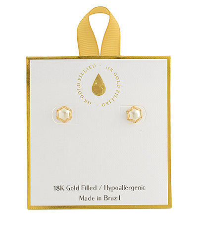 pearl gold sun earrings